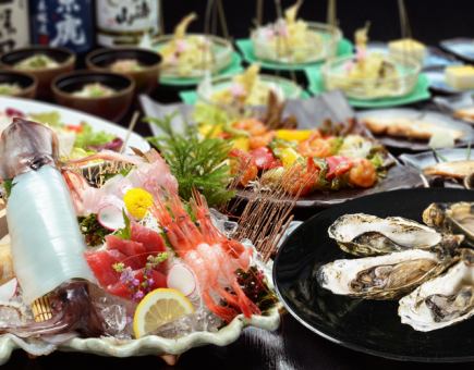 国産牡蠣の陶板蒸し!『6,000円コース』国産牡蠣に心躍る夏満喫メニュー/2時間飲み放題付