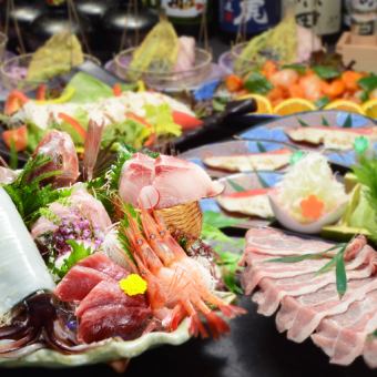 新潟県産熟成豚の焼きしゃぶなど夏の味覚満載『5,000円コース』旬のお造りも！2時間飲み放題付