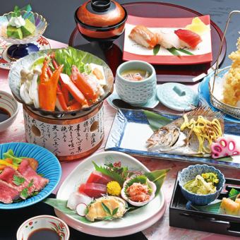 2時間飲み放題付【春の宴会コース】たらばすき鍋やフグ白子焼きなど全9品8000円(税込)