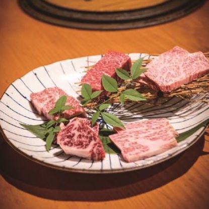 Today's selection of five types of wagyu beef