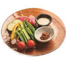 Seasonal vegetable sticks (wasabi miso and bagna cauda sauce)/Assorted seasonal grilled vegetables