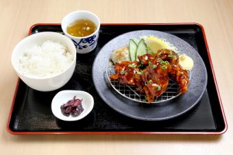 Yangnyeom large size fried chicken set meal [with rice and soup]