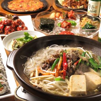 [Recommended for various banquets ☆] Korean round banquet course 12 dishes 3500 yen (food only)
