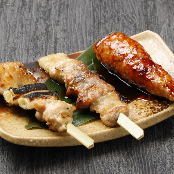Carefully selected 3 types of skewers