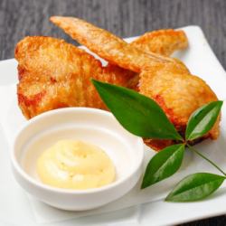 Deep fried chicken wing dumplings with yuzu pepper mayonnaise