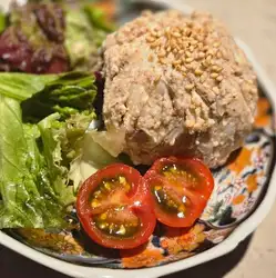 Sesame-flavored potato salad