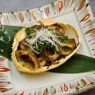 イカの蟹味噌甲羅焼き