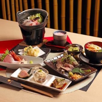 8 dishes including sashimi and seasonal hotpot! Shizuki Omakase 5,000 yen (tax included) course♪