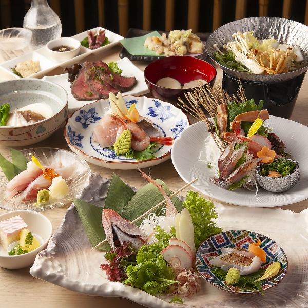 【歓送迎会におすすめ】氷見牛ローストビーフやのどぐろ、ホタルイカ含む贅沢コース