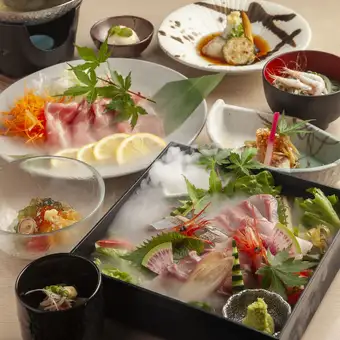 【接待・会食に♪】名物海鮮玉手箱やうなぎを含む贅沢全8品!静月おまかせコース◎6000円(税込)