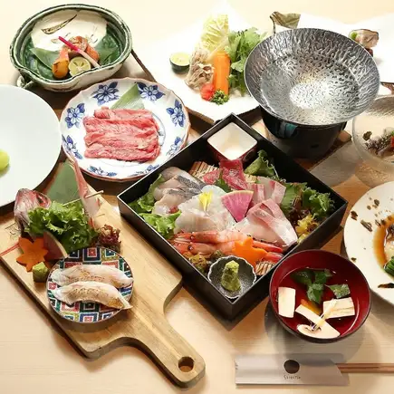 【各種ご宴会におすすめ】名物海鮮玉手箱やのどぐろの握り含む全9品！贅沢コース♪8000円(税込）