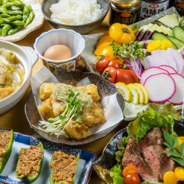 【肉量充足】附无限畅饮的“初夏牲畜套餐”【共12道菜品】5,000日元（含税）