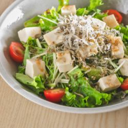 豆腐とじゃこサラダ