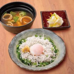 Whitebait rice bowl set meal