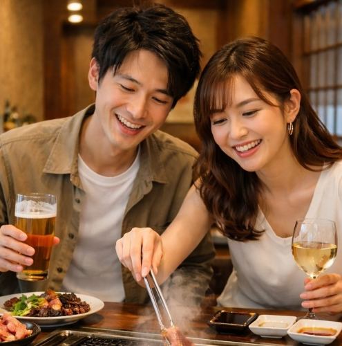 贅沢に“肉×鉄板”デート