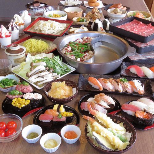 [100 minutes all-you-can-eat!] 3680 yen ◎ Motsunabe course, gourmet roasted sushi, tempura * 2 people or more