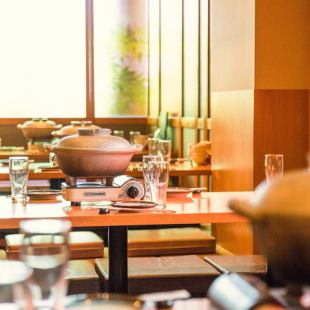 皆様のご宴会に。広めにお席を取りまして、掘りごたつ個室は40名様までGご利用いただけます。