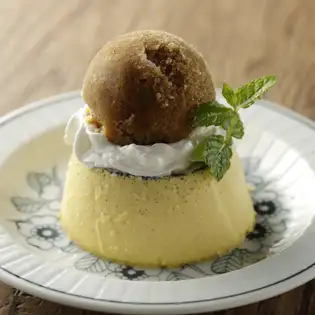 Mascarpone pudding with espresso sorbet