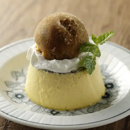 Mascarpone pudding with espresso sorbet