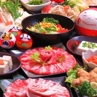 All-you-can-eat pork shabu-shabu + side menu course! 120 minutes/3000 yen (tax included)