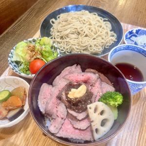 葡萄牛ローストビーフ丼そばセット