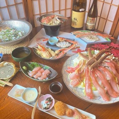 【推荐！】螃蟹怀石料理◆卷◎雪蟹享受套餐 10道菜 23,000日元（含税）