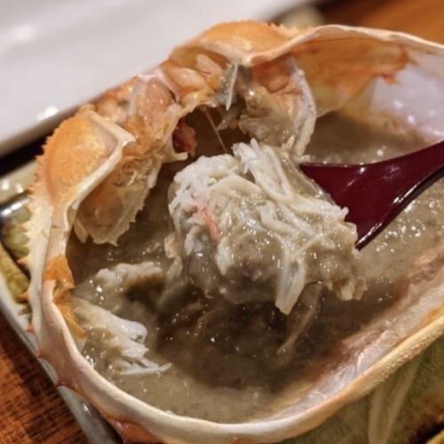 Enjoy even crab miso!