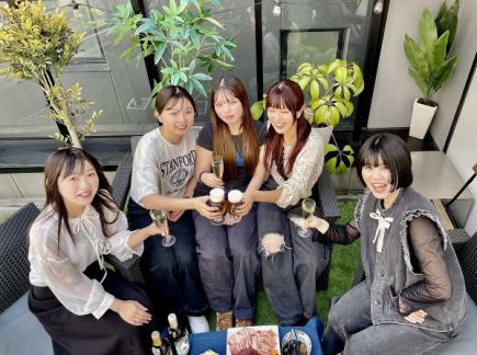 【テラス席限定】牡蠣と海鮮の浜焼き&60種以上飲み放題付きコース 2.0h