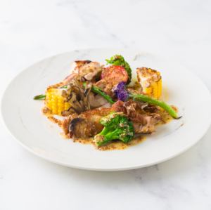 鶏もも肉のロースト　マスタードソース