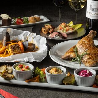 【圣诞限定 12/23~25☆白色之夜】地中海套餐配带骨油封鸡(5道菜)
