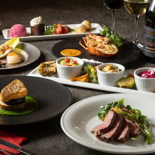 【Xmas 한정 12/23~25☆홀리 나이트】오마르 새우의 그릴이나 흑모 일본소 필레의 탈리아타 등 6품