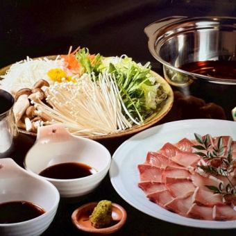 樱花鲷鱼涮涮锅宴席套餐【含2小时畅饮】8000日元（含税）