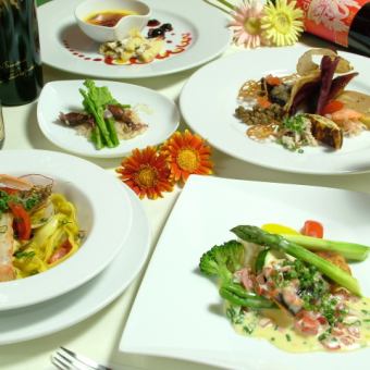 [Lunch C] A luxurious lunch of assorted appetizers, your choice of pasta, main dish, and dessert for 3,000 yen (tax included)