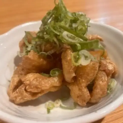 Chicken skin with ponzu sauce