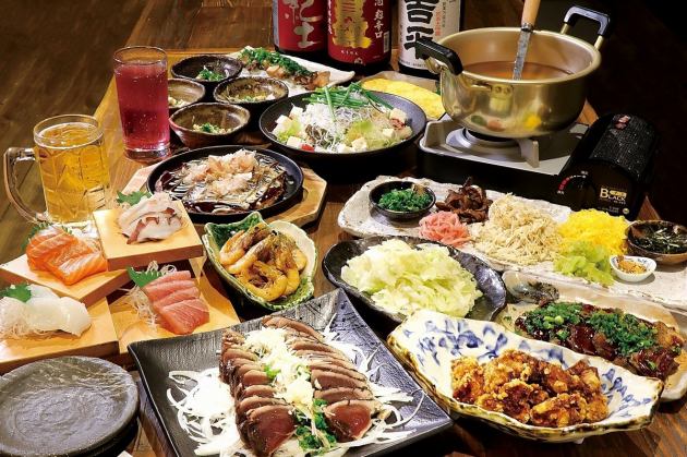 いやさか自慢のかつおわら焼を含む全13品 2時間飲み放題付 栄 さかえ 税込4 500円 わら焼 鉄板焼 いやさか 福島本店