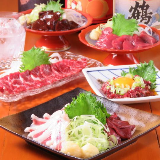 [Outstanding freshness] 6-8 types of horse sashimi delivered directly from Kumamoto are always available.Various horse sashimi 780 yen ~