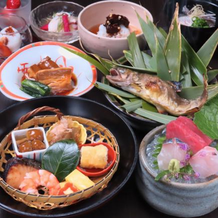 【プレミアムコース】お一人様ずつ個人盛り。9500円の和食創作料理7～8品目+2H飲み放付(2500円)