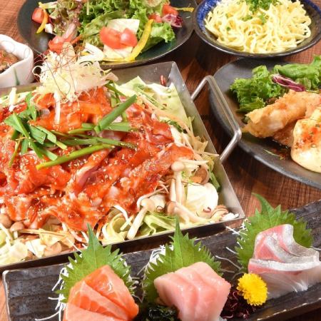 【伊達の宴コース】仙台を味わえる豪華宴会!!名物郷土料理を堪能 ♪ 3時間飲み放題付き9品5500円