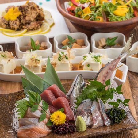 【海風土コース】一番人気!!仙台名物料理や直送鮮魚!!2時間飲み放題付き8品4,500円 生ビール付き