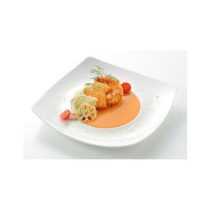 舌平目のさっくりポワレと海老のカダイフ イセエビソース