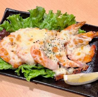 5 grilled soft shell shrimp with cheese