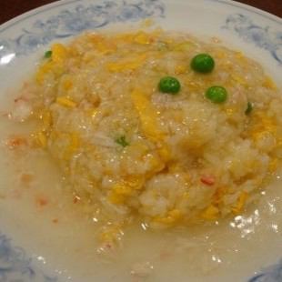 Soup with crab meat Fried rice Ankake rice