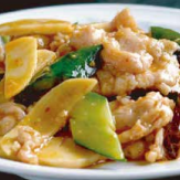 Stir-fried shredded pork and seasonal vegetables