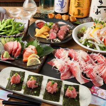 ◆一色コース◆コスパ◎料理7品3時間◆本鮪のネギトロや静岡育ち牛のステーキなど4500円→3500円