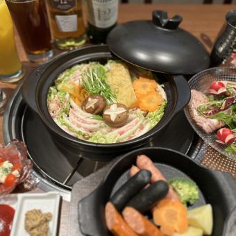 【女子会用】●超ヘルシー鍋コース飲み放題付き■全6品■コースのみ