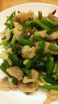 あさりとネギピリ辛和え