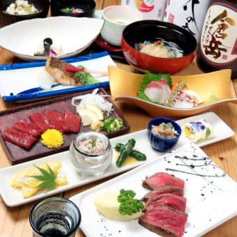 【郷土料理コース】120分飲み放題付◆馬刺や鮮魚の照り焼き、高菜ご飯等10品6000円(税込)