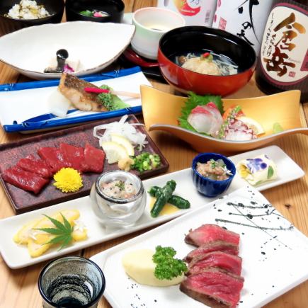 【郷土料理コース】120分飲み放題付◆馬刺や鮮魚の照り焼き、高菜ご飯等10品6000円(税込)
