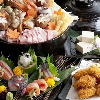 【飲み放題付】<鍋の定番>大満足ボリューム!贅沢寄せ鍋コース