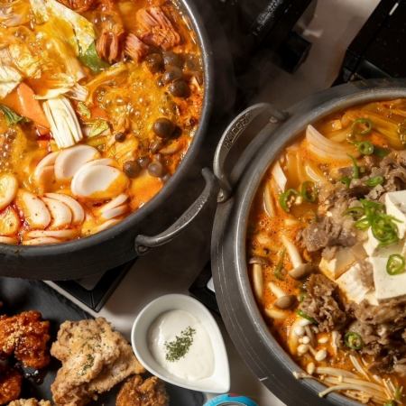 【歓送迎会】★１４品付き選べる鍋特選コース！キムチorトッポギorプデチゲ★